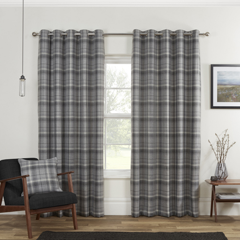 Carnoustie (Blackout) Eyelet, Grey - Ready Made Curtains - Image 3